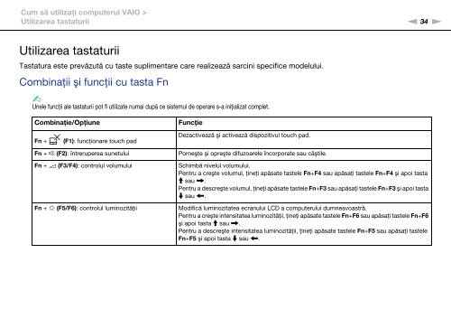 Sony VPCCB3S8E - VPCCB3S8E Istruzioni per l'uso Rumeno