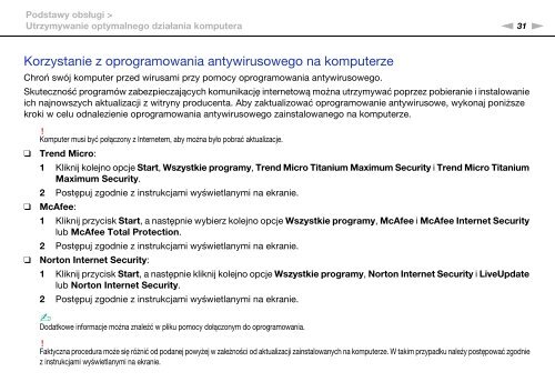 Sony VPCCB3S8E - VPCCB3S8E Istruzioni per l'uso Polacco