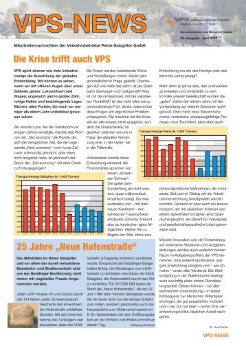 Kurz + bündig - VPS-Bahn VPS Verkehrsbetriebe Peine-Salzgitter