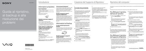 Sony SVE1511B4E - SVE1511B4E Guida alla risoluzione dei problemi