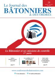 Le Bâtonnier et ses missions de contrôle