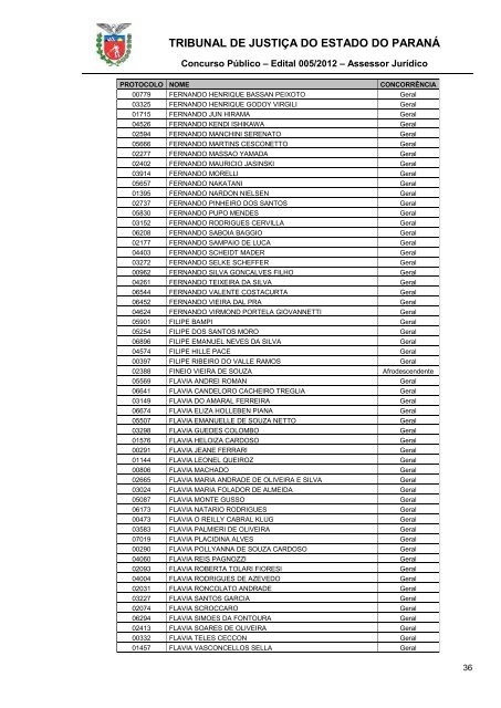 TRIBUNAL DE JUSTIÇA DO ESTADO DO PARANÁ - NC- UFPR