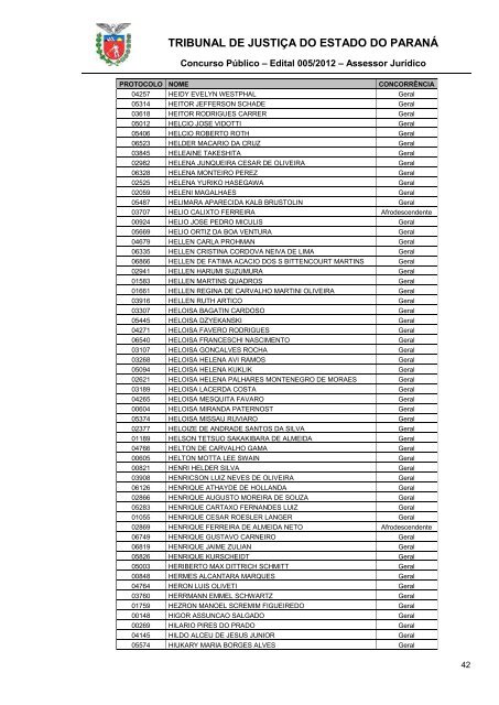 TRIBUNAL DE JUSTIÇA DO ESTADO DO PARANÁ - NC- UFPR