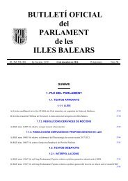 BUTLLETÍ OFICIAL del PARLAMENT de les ILLES BALEARS