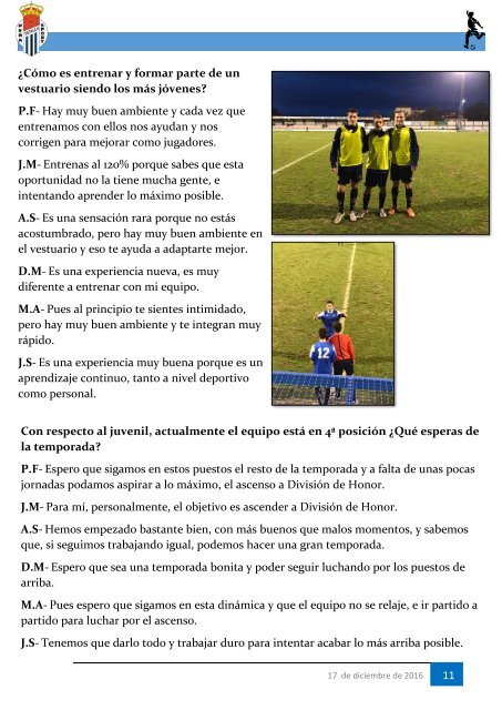 Nº10 17 diciembre 2016 JORNADA Nº 19 PEÑA SPORT – ITAROA HUARTE