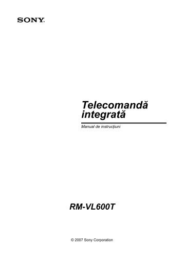 Sony RM-VL600T - RM-VL600T Istruzioni per l'uso Rumeno