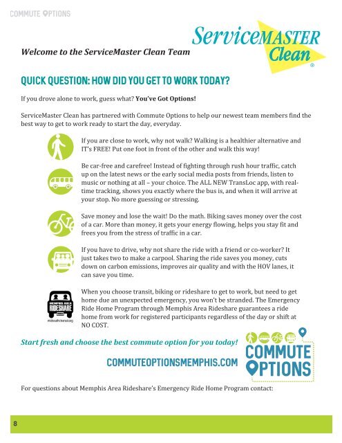 Commute Toolkit ServiceMaster Clean