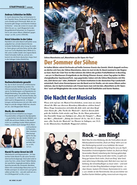 HEINZ Magazin Wuppertal 01-2017