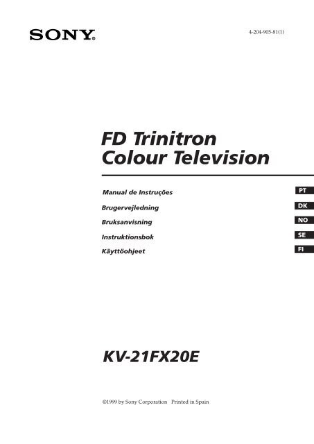 Sony KV-21FX20E - KV-21FX20E Istruzioni per l'uso Svedese