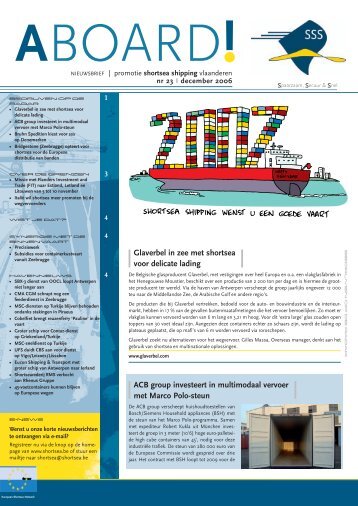 Nieuwsbrief 23 - Shortsea Shipping Vlaanderen