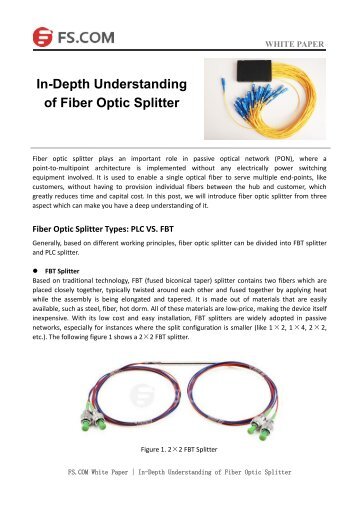 In-Depth Understanding of Fiber Optic Splitter