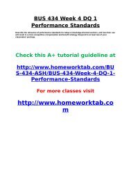 BUS 434 Week 4 DQ 1 Performance Standards