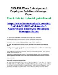 BUS 434 Week 3 Assignment Employee Relations Manager Paper