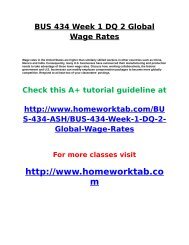 BUS 434 Week 1 DQ 2 Global Wage Rates