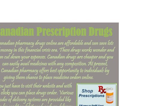 Qualified Canadian mail Order Pharmacy