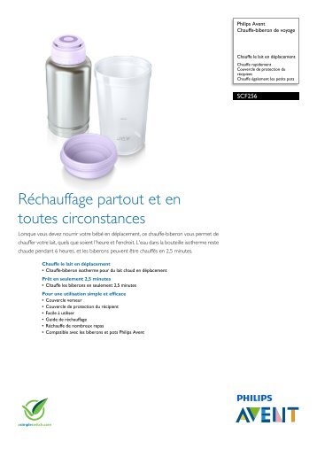 Philips Avent Chauffe-biberon de voyage - Fiche Produit - FRA