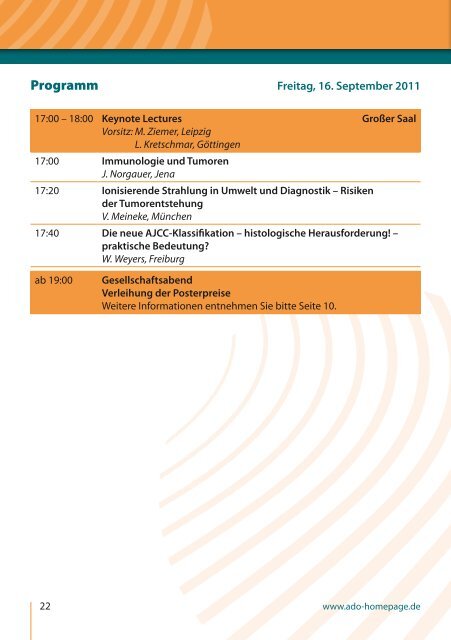 Hauptprogramm 21.Deutscher Hautkrebs- Kongress 2011 ADO ...