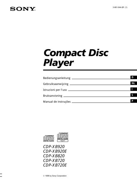 Sony CDP-XB820 - CDP-XB820 Istruzioni per l'uso Portoghese