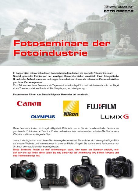 Fotoseminare Foto Gregor München GmbH