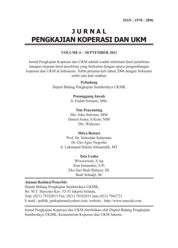 Jurnal Pengkajian Koperasi dan UKM - Smecda