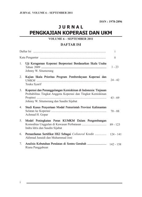 Jurnal Pengkajian Koperasi dan UKM - Smecda