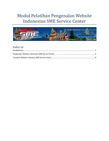 Modul Pelatihan Pengenalan Website Indonesian SME ... - Smecda