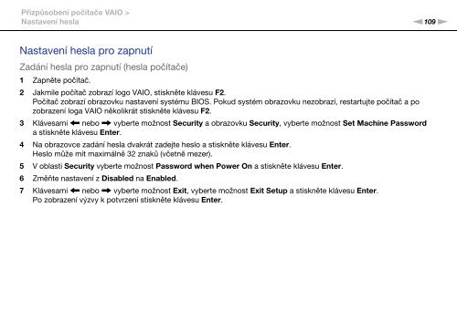 Sony VPCS12B7E - VPCS12B7E Istruzioni per l'uso Ceco