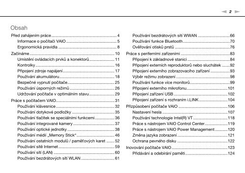 Sony VPCS12B7E - VPCS12B7E Istruzioni per l'uso Ceco