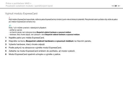 Sony VPCS12B7E - VPCS12B7E Istruzioni per l'uso Ceco