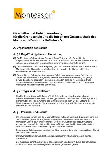 GGOSchule 30.10.2008 - Montessori-Zentrum Hofheim