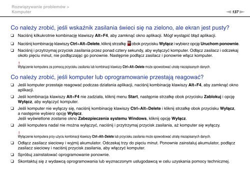 Sony VGN-AW31XY - VGN-AW31XY Istruzioni per l'uso Polacco