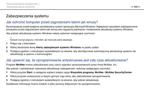 Sony VGN-AW31XY - VGN-AW31XY Istruzioni per l'uso Polacco