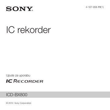 Sony ICD-BX800 - ICD-BX800 Istruzioni per l'uso Croato