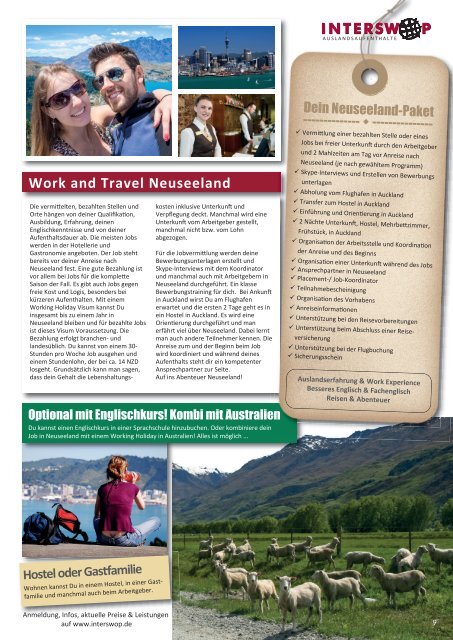 Work and Travel Weltweit