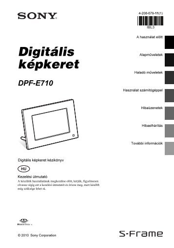 Sony DPF-E710 - DPF-E710 Istruzioni per l'uso Ungherese