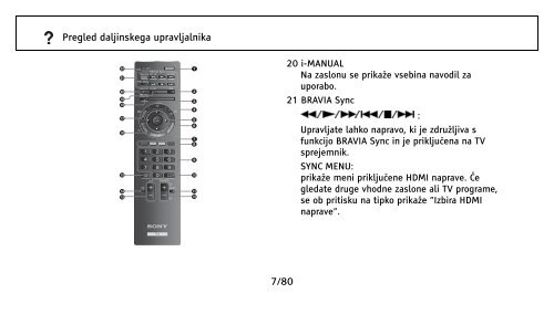 Sony KDL-40EX402 - KDL-40EX402 Istruzioni per l'uso Sloveno