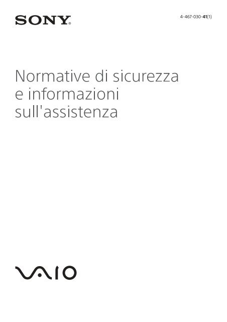 Sony SVS13A1X9E - SVS13A1X9E Documenti garanzia Italiano