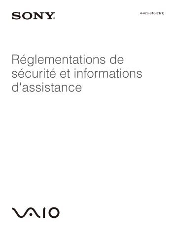 Sony SVS13A1X9E - SVS13A1X9E Documenti garanzia Francese