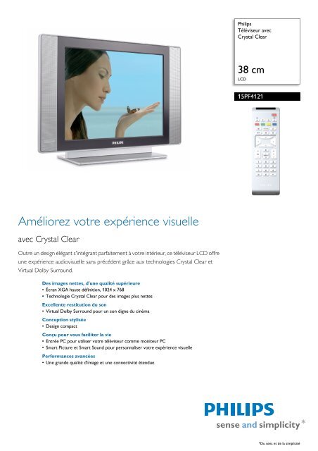 Philips T&eacute;l&eacute;viseur - Fiche Produit - FRA