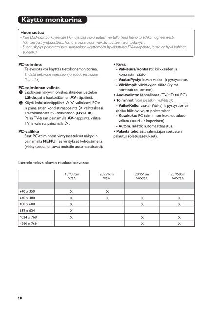 Philips T&eacute;l&eacute;viseur - Mode d&rsquo;emploi - FIN