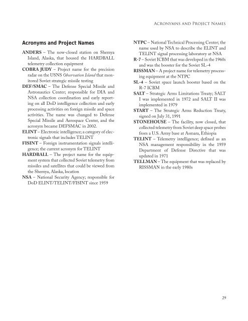 Telemetry Intelligence (TELINT) During the Cold War