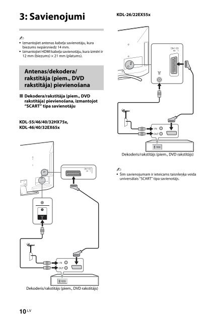 Sony KDL-46HX758 - KDL-46HX758 Istruzioni per l'uso Lettone