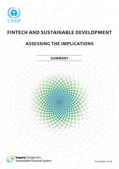 FINTECH AND SUSTAINABLE DEVELOPMENT