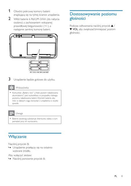 Philips Radio portable - Mode d&rsquo;emploi - POL