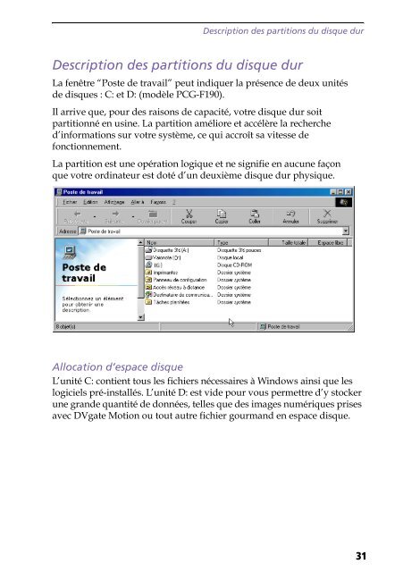 Sony PCG-F190 - PCG-F190 Manuale software Francese