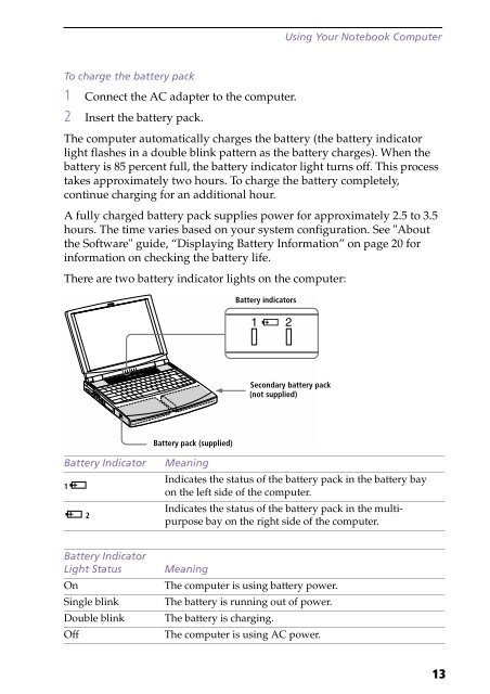 Sony PCG-F190 - PCG-F190 Istruzioni per l'uso Inglese