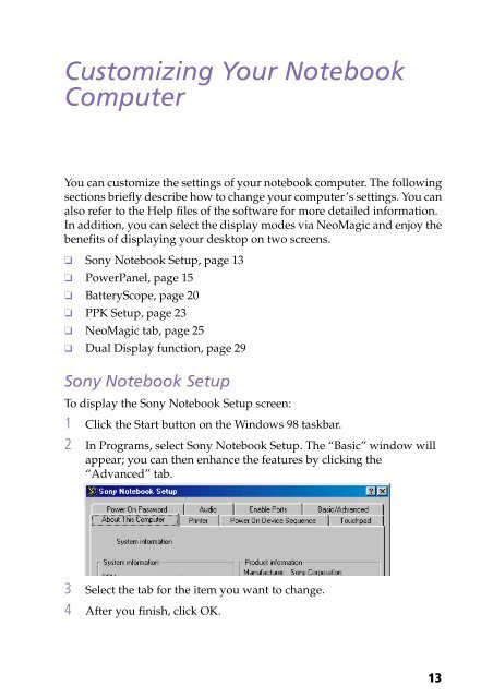 Sony PCG-F190 - PCG-F190 Manuale software Inglese