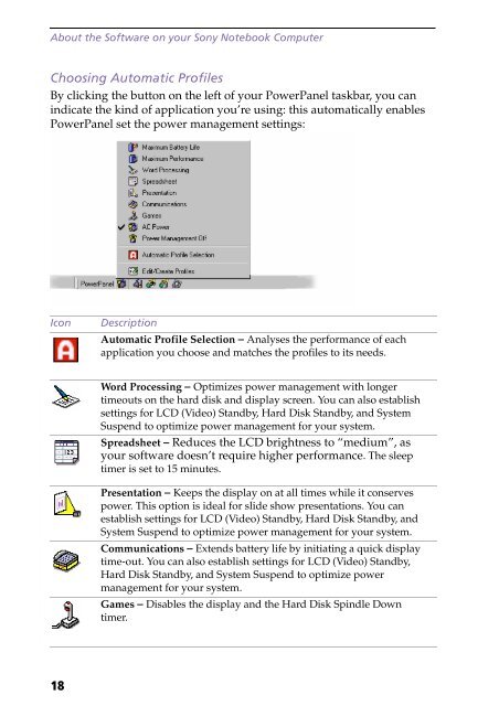 Sony PCG-F190 - PCG-F190 Manuale software Inglese