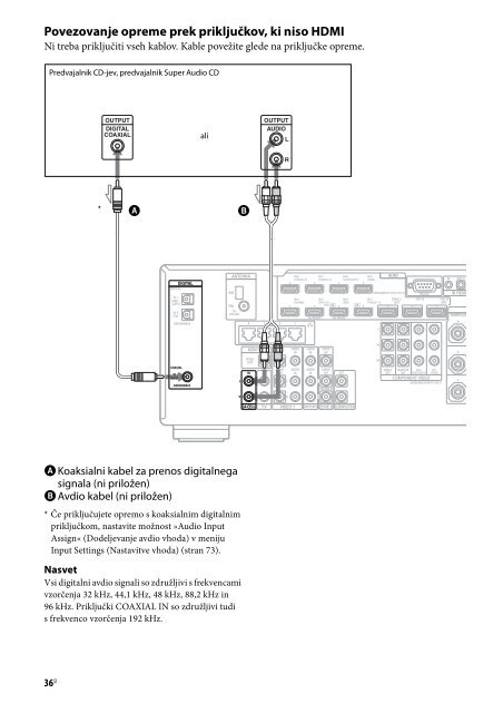 Sony STR-DA2800ES - STR-DA2800ES Istruzioni per l'uso Sloveno