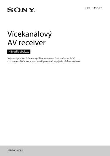 Sony STR-DA2800ES - STR-DA2800ES Istruzioni per l'uso Ceco